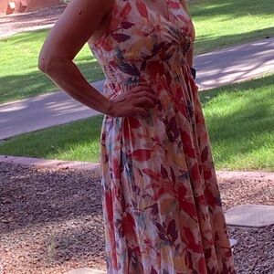 Multicolor Strappy Floral Dress XS (fits more like small)